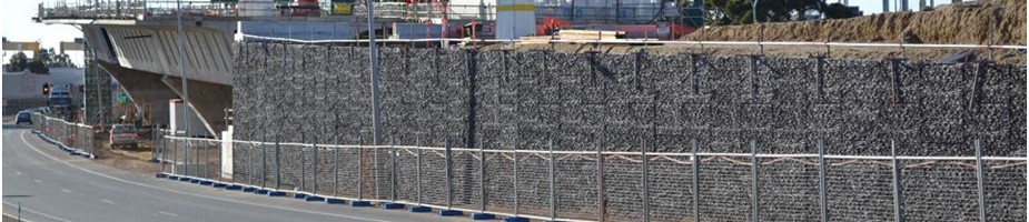 Reinforced earth wall for South Road Superway